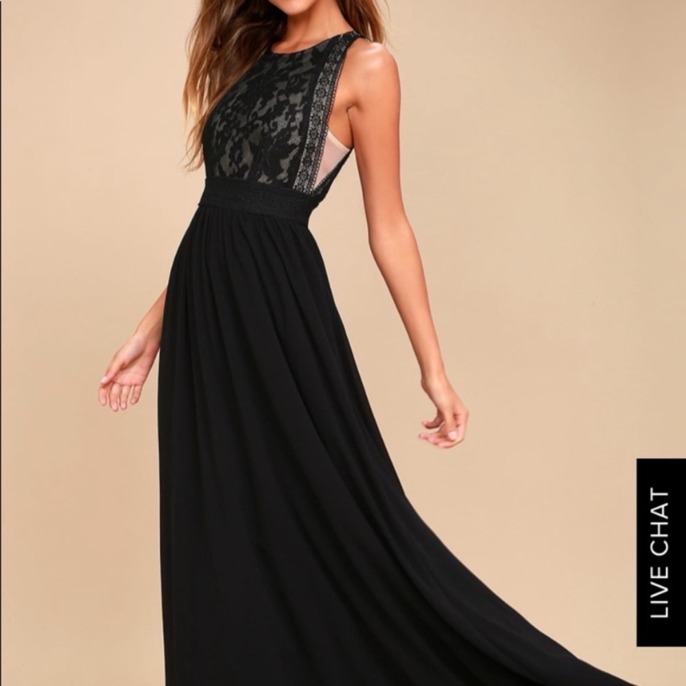 Lulus Forever and Always Black Maxi Dress
